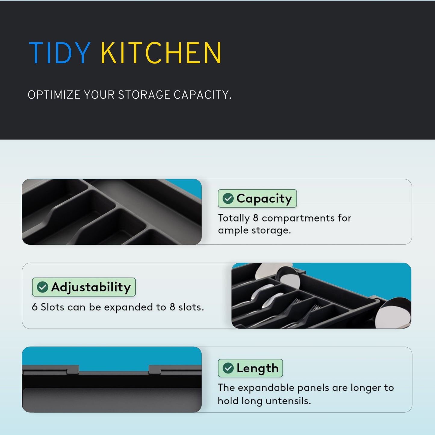 DAFFODILY Adjustable Cutlery Drawer Organiser