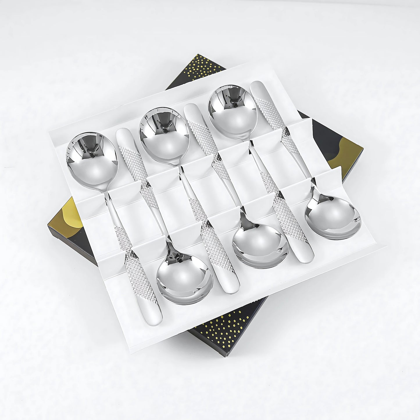 Luxury Signature Soup Spoons - Set of 6 | Premium 304 Stainless Steel