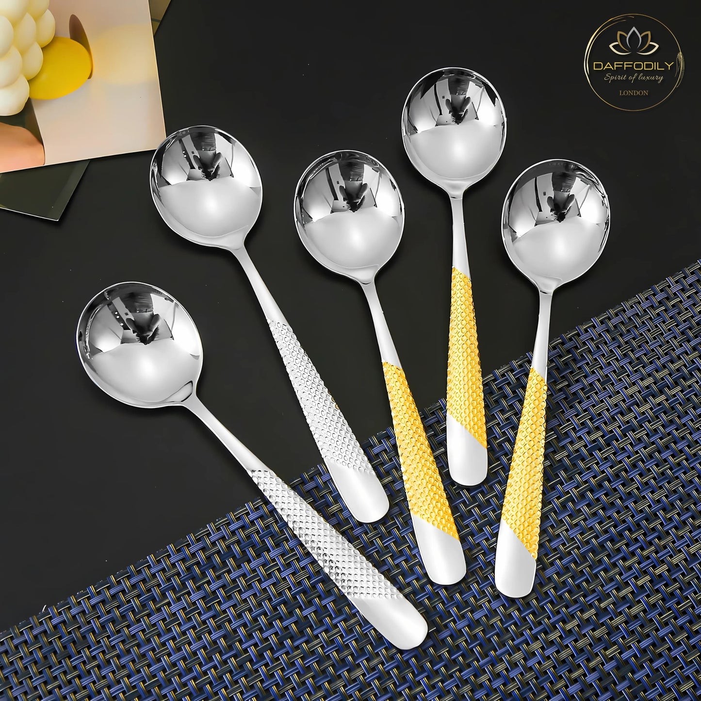 Luxury Signature Soup Spoons - Set of 6 | Premium 304 Stainless Steel