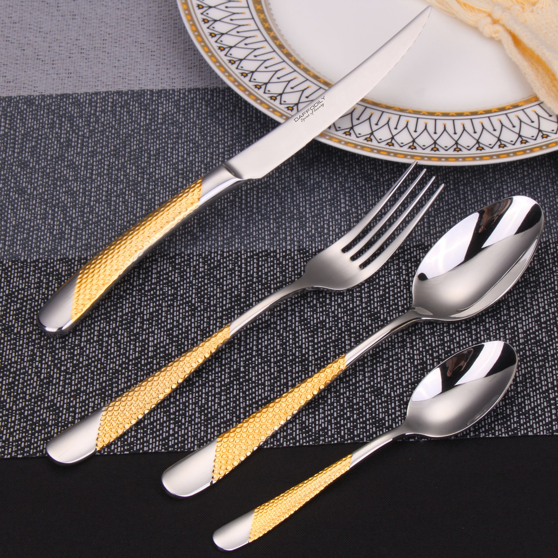 Vintage-inspired cutlery design with intricate patterns