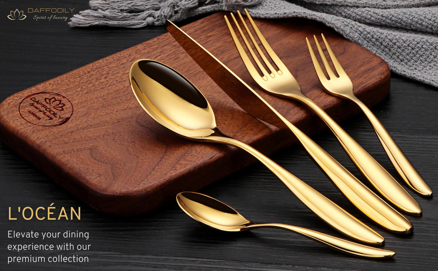 Luxurious gold cutlery set to impress your guests