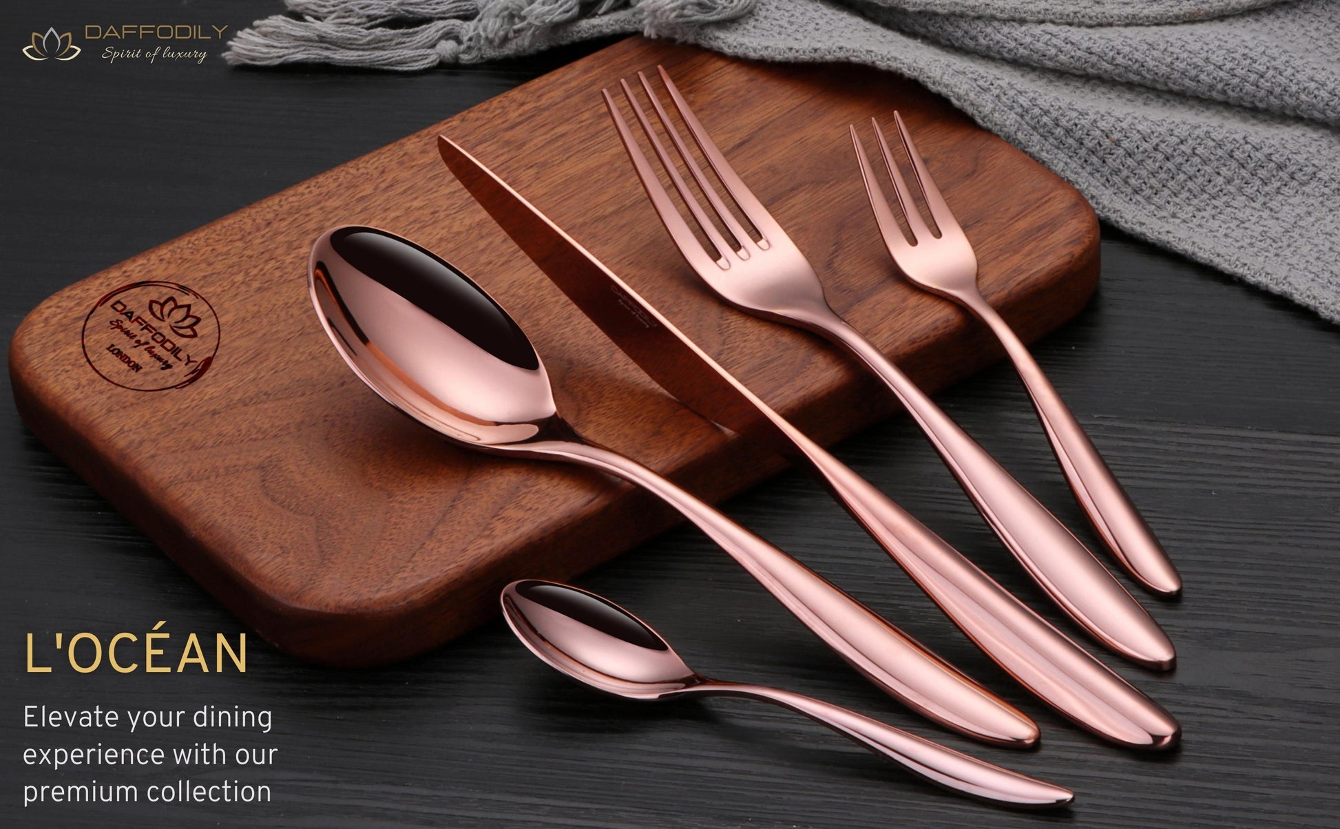 Romantic rose gold flatware for special occasions