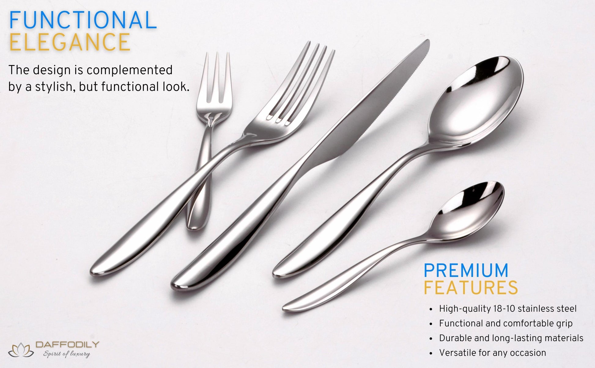 Dishwasher-safe cutlery set for easy cleaning and maintenance